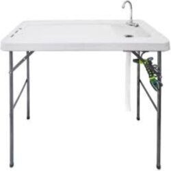 Folding Processing Table/Outdoor Portable Folding Fish Cleaning Table with Sink