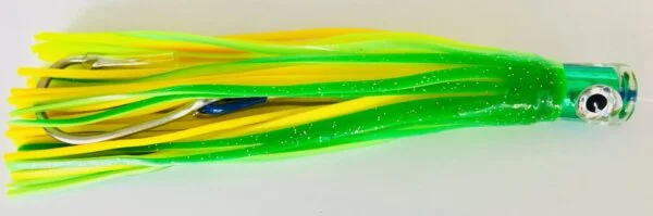 A H2O Pro Mahi Mouthful Trolling fishing lure on a white surface.