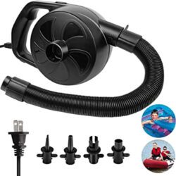 Electric Air Pump, Quick Air Pump with 4 Nozzles for Air Mattresses Beds Boats Swimming Ring Inflatable Pool Toys 110V AC (300W)