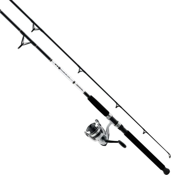 Daiwa D-Wave Fiberglass Spinning 2 piece Combo Rod and Reel