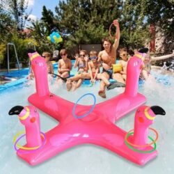 Inflatable Pool Ring Toss Games with 6 Rings
