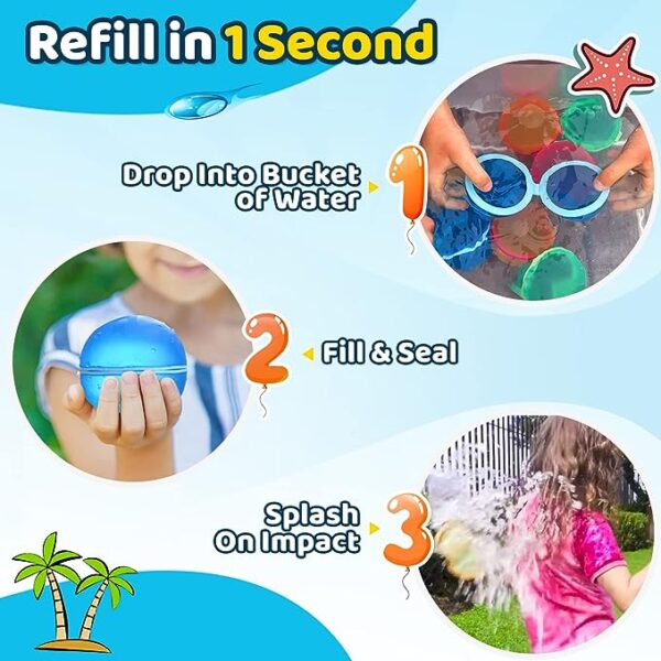 A picture of the Reusable Water Balloon filled with water in 1 second, creating mesmerizing water bubbles.