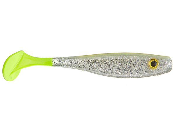 Suicide Shad- Bone Silver Glitter Chart Tail